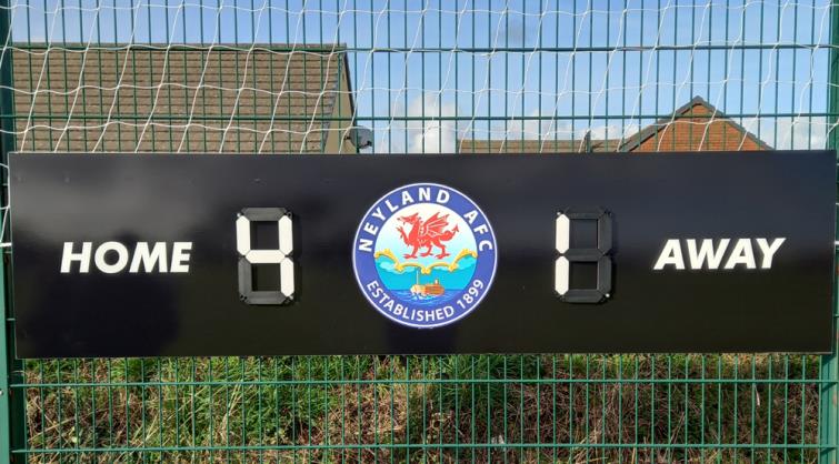 The electronic scoreboard with the final result which read 4-1 to Neyland